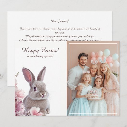 Osterhase mit Foto Feiertagskarte (Vorne/Hinten)