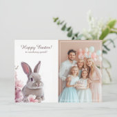 Osterhase mit Foto Feiertagskarte (Stehend Vorderseite)