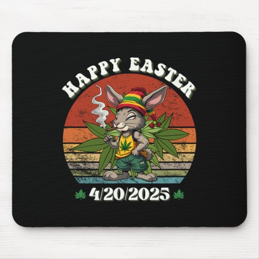 Osterhase mit gemeinsamen Ostertag 4 Mousepad (Vorne)