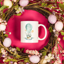 Osterhase mit Heißluftballon Zweifarbige Tasse