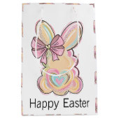 Osterhase mit Herz und Wind Mittlere Geschenktüte (Vorderseite)