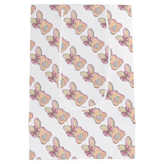 Osterhase mit Herz und Wind Mittlere Geschenktüte (Rückseite)