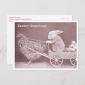 Osterhase mit Hühnern und Eiern Postkarte (Vorne/Hinten)
