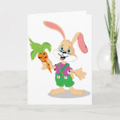 Osterhase mit Karottengrubenkarten Feiertagskarte (Vorderseite)
