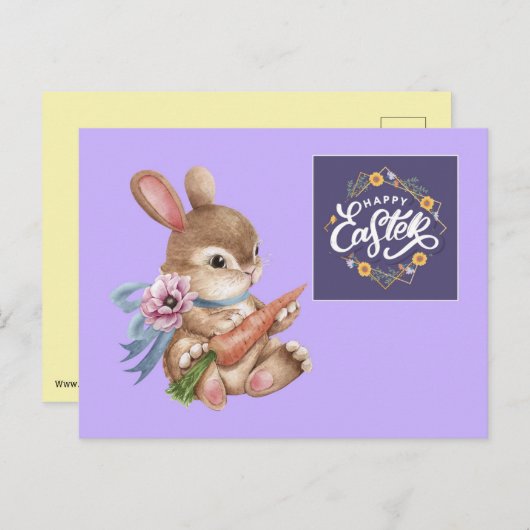 Osterhase mit Karrot-Postkarte Postkarte (Vorne/Hinten)