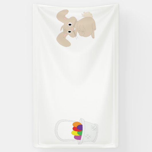 Osterhase mit Korb Banner (Vertikal)