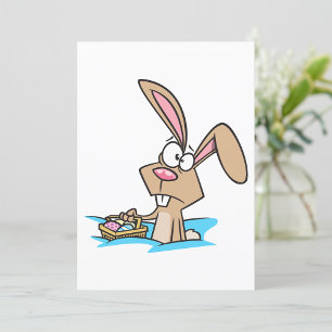 Osterhase mit Korb Einladung