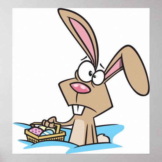 Osterhase mit Korb Poster (Vorne)