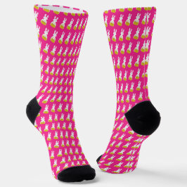 Osterhase mit Korb voller Eier Socken