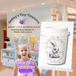 Osterhase mit Korbgeflecht aus Eierpapier-Cup Pappbecher