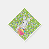 Osterhase mit Korbgeweih Party Papier Serviette (Ecke)