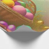 Osterhase mit Korbkollektion Geschenkpapier (Ecke)