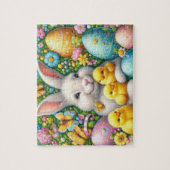 Osterhase mit Küken Puzzle (Vertikal)