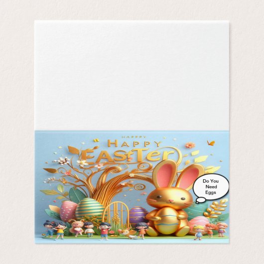 Osterhase mit lebhaften Farben (Außenseite Aufgefaltet)