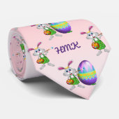 Osterhase mit Malerpinsel-und Ei-Druck Krawatte (Gerollt)