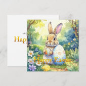 Osterhase mit Osterei Feiertagskarte (Vorne/Hinten)