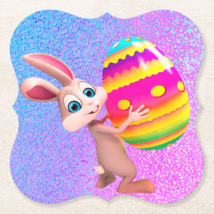 Osterhase mit Osterei Set aus Papieruntersetzer Untersetzer