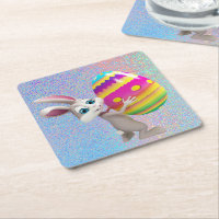 Osterhase mit Ostereier Set von Papier-Untersetzer