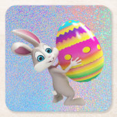 Osterhase mit Ostereier Set von Papier-Untersetzer Rechteckiger Pappuntersetzer (Vorderseite)