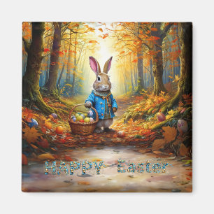 Osterhase mit Ostereierkorb Magnet