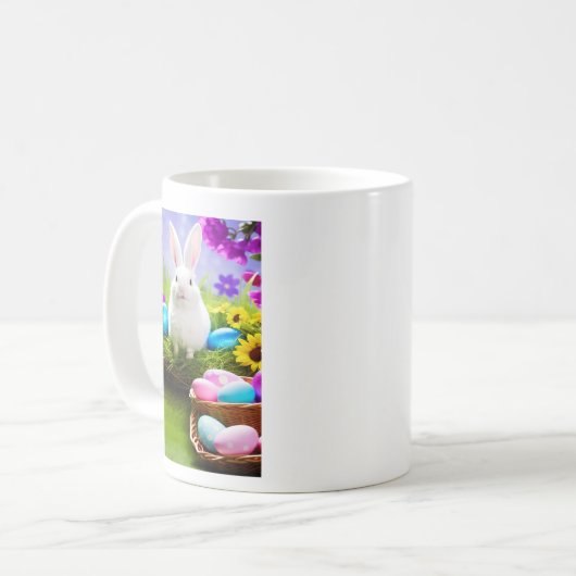 Osterhase mit Ostereierkörbe Kaffeetasse (Vorderseite Links)