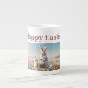 Osterhase mit Ostereiern Frohe Ostern Porzellantasse