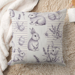 Osterhase mit Ostereiern Frühling Pastell-Muster ( Kissen