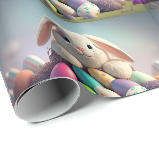 Osterhase mit Ostereiern Geschenkpapier (Rolleneckpunkt)