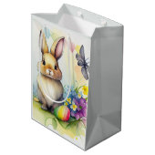 Osterhase mit Ostereiern Mittlere Geschenktüte (Rückseite Schrägansicht)