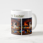 Osterhase mit Ostereiern Ostern Jumbo-Tasse (Vorderseite Rechts)