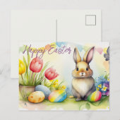 Osterhase mit Ostereiern Postkarte (Vorne/Hinten)