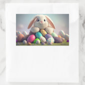 Osterhase mit Ostereiern Rechteckiger Aufkleber (Tasche)