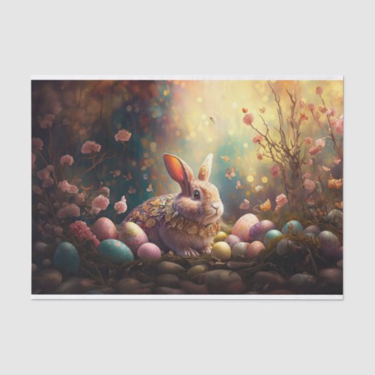 Osterhase mit Ostereiern Seidenpapier (Vorderseite)