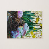 Osterhase mit rosa Ei Puzzle (Horizontal)