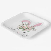 Osterhase mit rosa Ohren Pappteller (Gewinkelt)