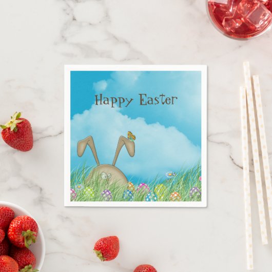 Osterhase mit Schmetterling Serviette (Beispiel)