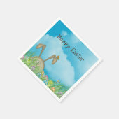 Osterhase mit Schmetterling Serviette (Ecke)