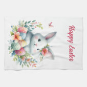 Osterhase mit Schmetterling und Eiern Geschirrtuch (Horizontal)