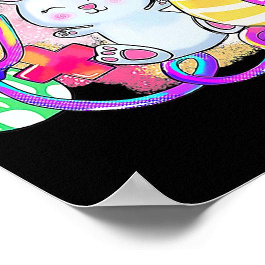 Osterhase mit Stethoskop und Ostereiern Poster (Ecke)