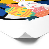 Osterhase mit Volleyball Poster (Ecke)