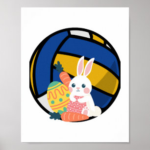 Osterhase mit Volleyball Poster