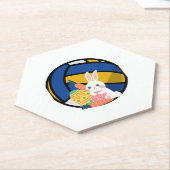Osterhase mit Volleyball Untersetzer (angewinkelt)
