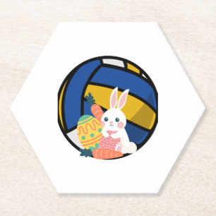 Osterhase mit Volleyball Untersetzer