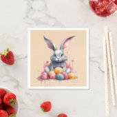 Osterhase mit Wasserfarbeneier Kinderdusche Serviette (Beispiel)