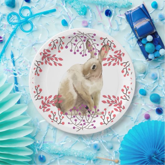 Osterhase Moderne Blumen Pappteller (Party)