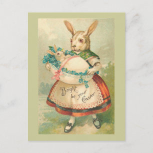 Osterhase Mutter und Baby Vintage Feiertagspostkarte