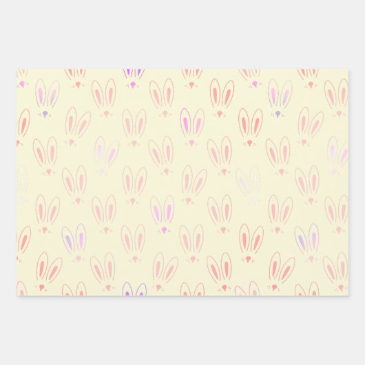 Osterhase Niedlich 3 Pastel Geschenkpapier Set (Vorderseite 2)
