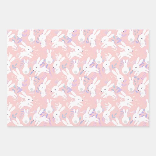 Osterhase Niedlich 3 Pastel Geschenkpapier Set (Vorderseite)