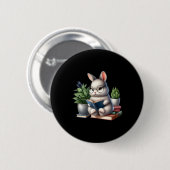 Osterhase Niedliche Bunny Book Lovers Paradies Button (Vorne & Hinten)