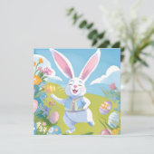 Osterhase | Niedliche Osterpastel-Wildblume (Stehend Vorderseite)